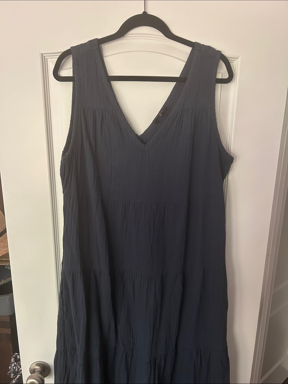 Quince Navy Blue Sleeveless Maxi Dress